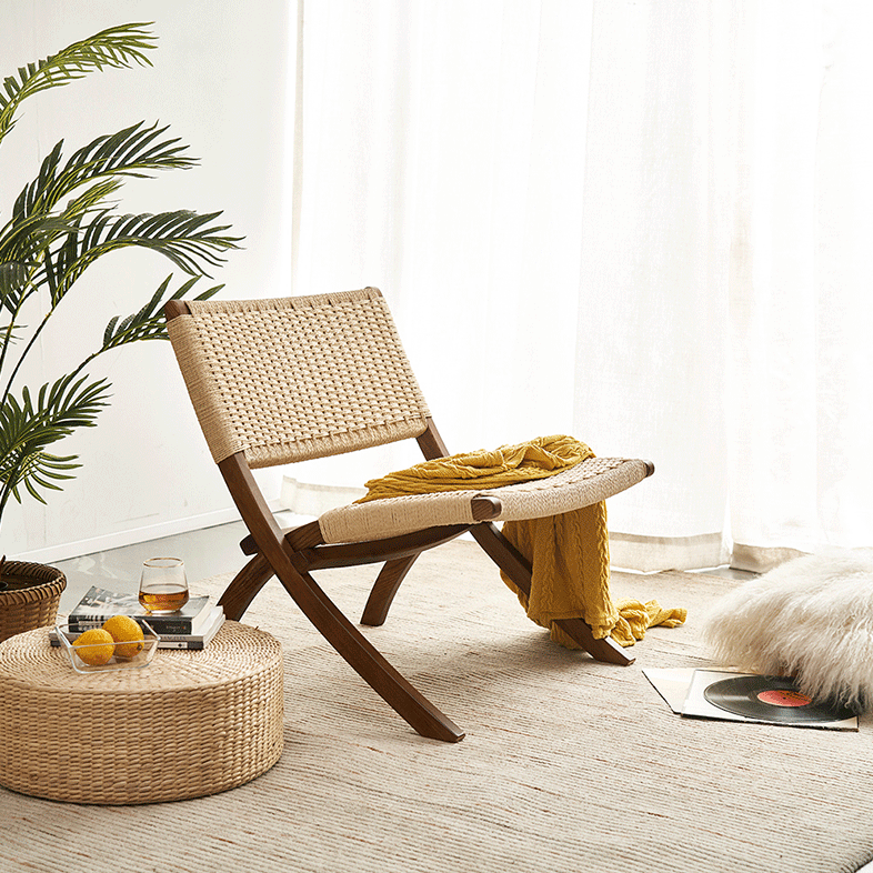 Achmad Rattan Folding Chair - HomeCozify