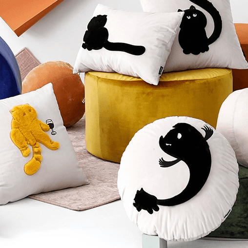 Animal Plush Cat Pillow - HomeCozify