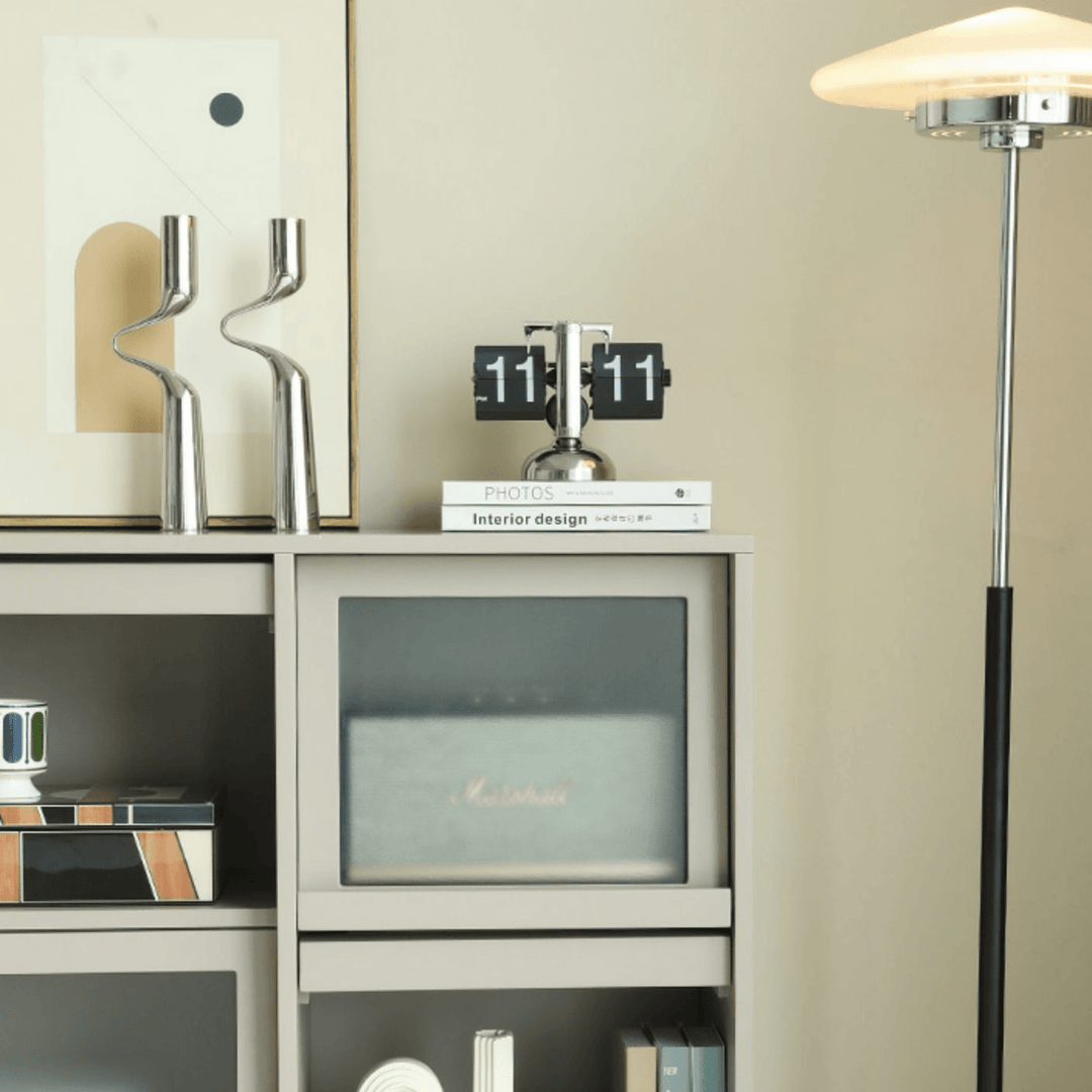 Attila Bookcase with Tilt Up Door - HomeCozify