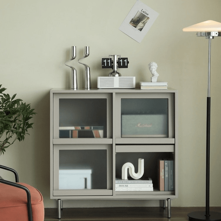 Attila Bookcase with Tilt Up Door - HomeCozify