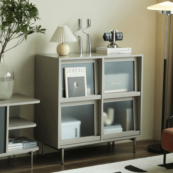 Attila Bookcase with Tilt Up Door - HomeCozify