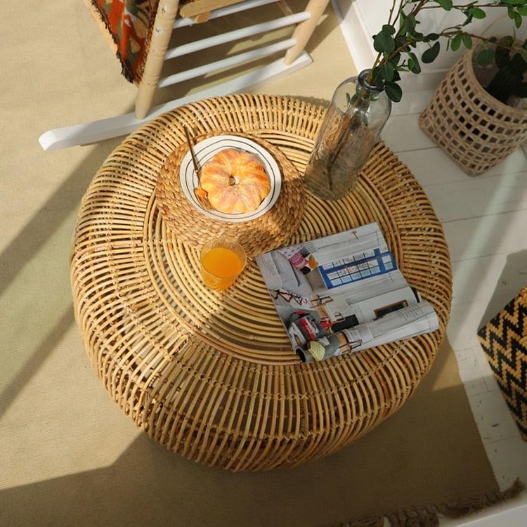 Enzo Hand-woven Rattan Coffee Table - HomeCozify