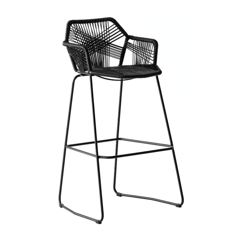 Flamur Plastic Rattan Bar Stool - HomeCozify