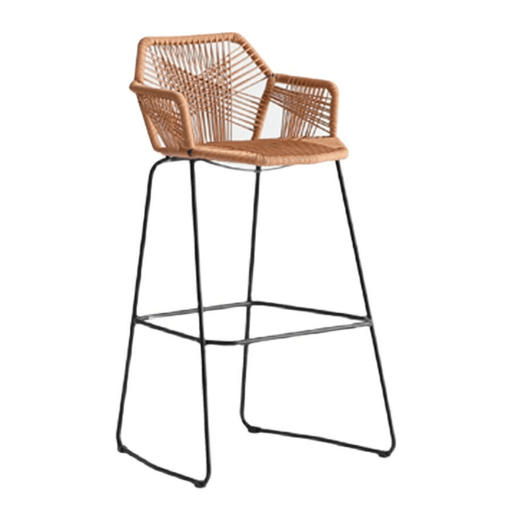 Flamur Plastic Rattan Bar Stool - HomeCozify