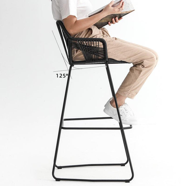 Flamur Plastic Rattan Bar Stool (Set of 2) - HomeCozify