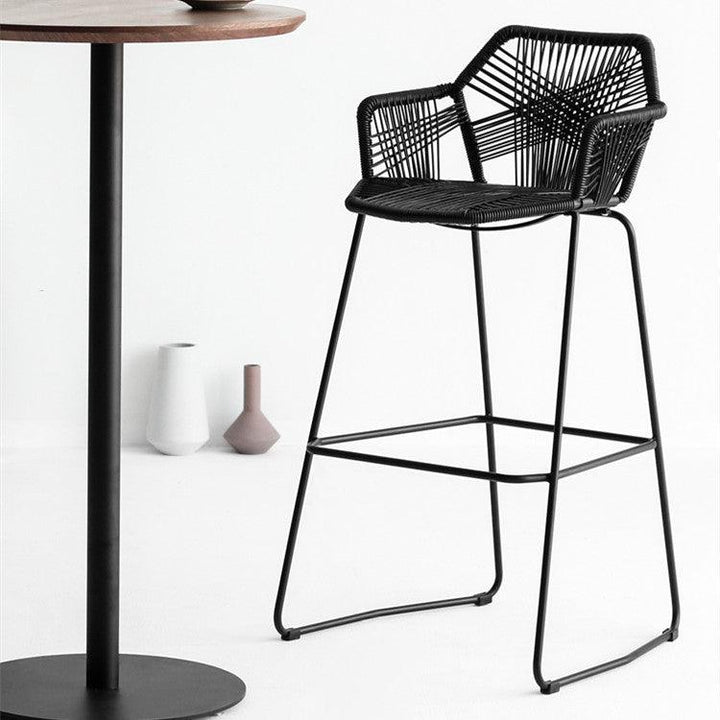 Flamur Plastic Rattan Bar Stool (Set of 2) - HomeCozify