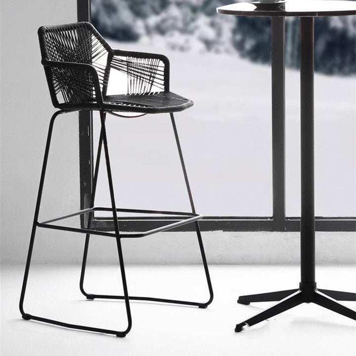 Flamur Plastic Rattan Bar Stool (Set of 2) - HomeCozify