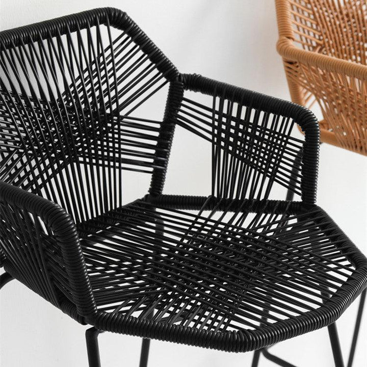 Flamur Plastic Rattan Bar Stool (Set of 2) - HomeCozify