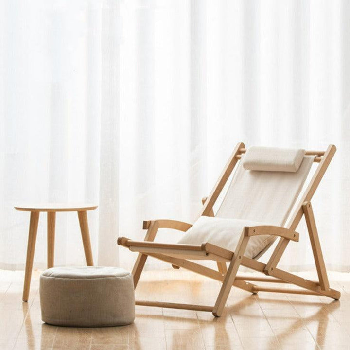 Foldable Solid Beachwood Chair - HomeCozify