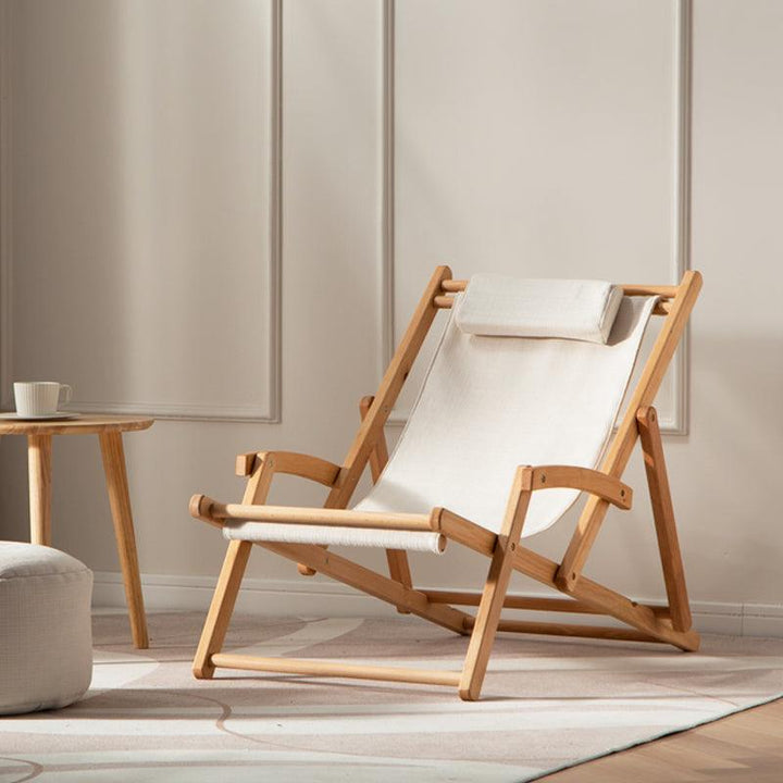 Foldable Solid Beachwood Chair - HomeCozify