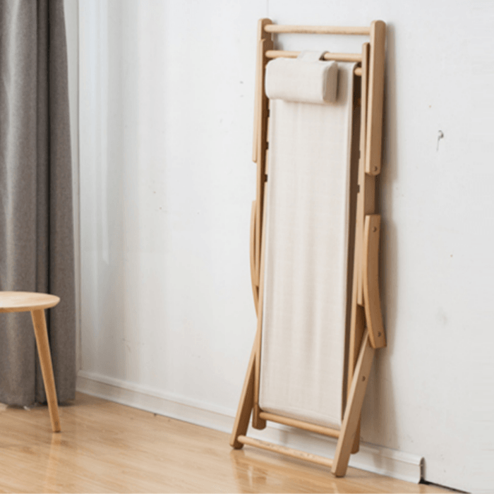 Foldable Solid Beachwood Chair - HomeCozify