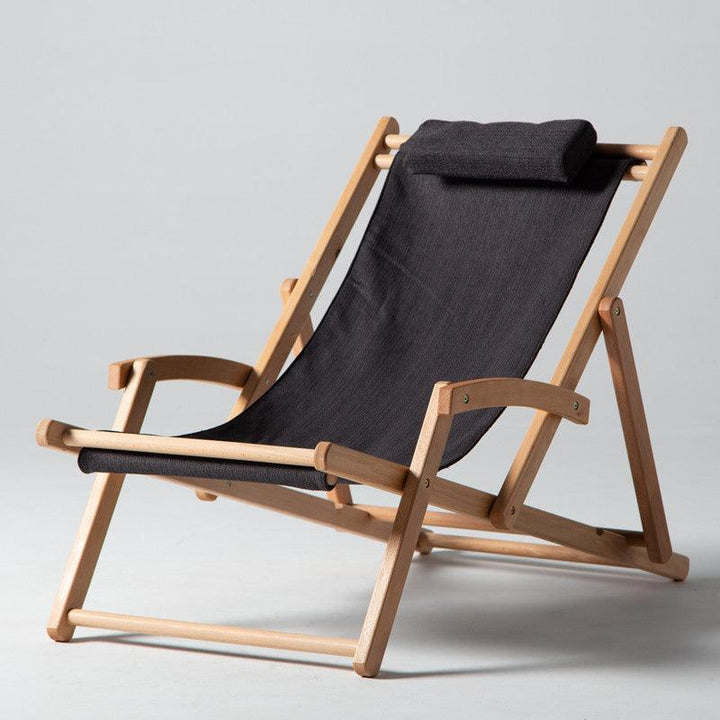 Foldable Solid Beachwood Chair - HomeCozify