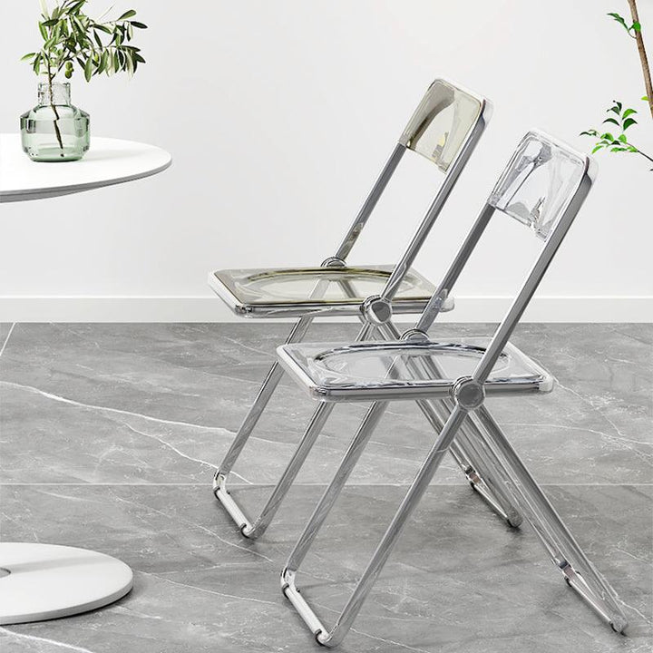 Greta Acrylic Folding Dining Chair (Set of 2) - HomeCozify