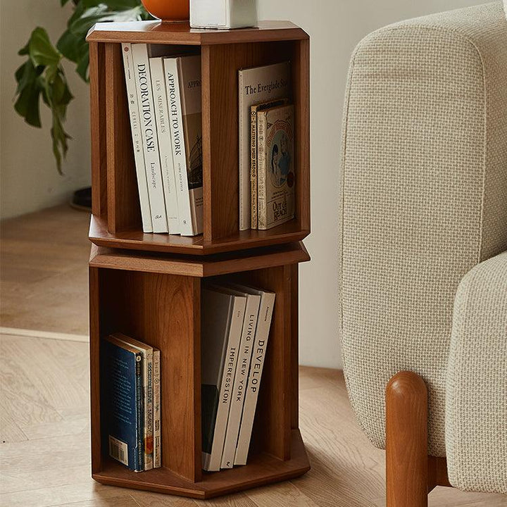 Janne Revolving Geometric Bookcase - HomeCozify