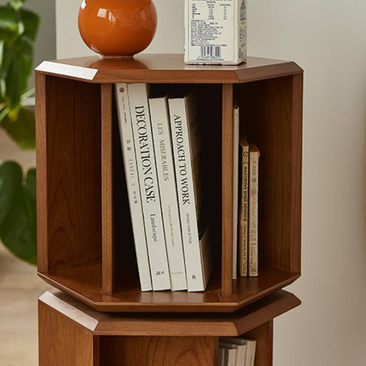 Janne Revolving Geometric Bookcase - HomeCozify