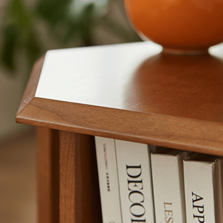Janne Revolving Geometric Bookcase - HomeCozify