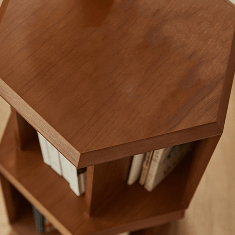 Janne Revolving Geometric Bookcase - HomeCozify