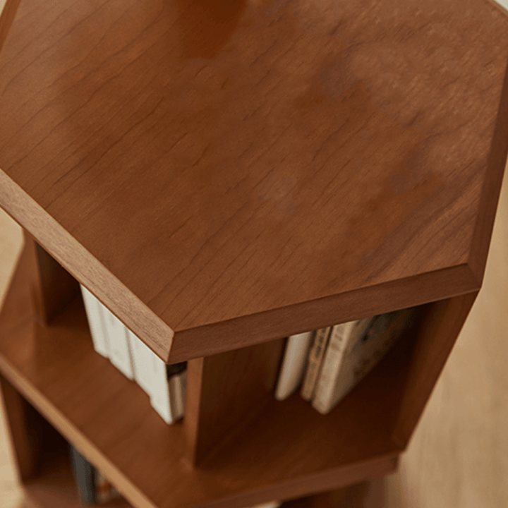 Janne Revolving Geometric Bookcase - HomeCozify