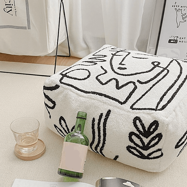 Lera Floor Round Pouffe - HomeCozify