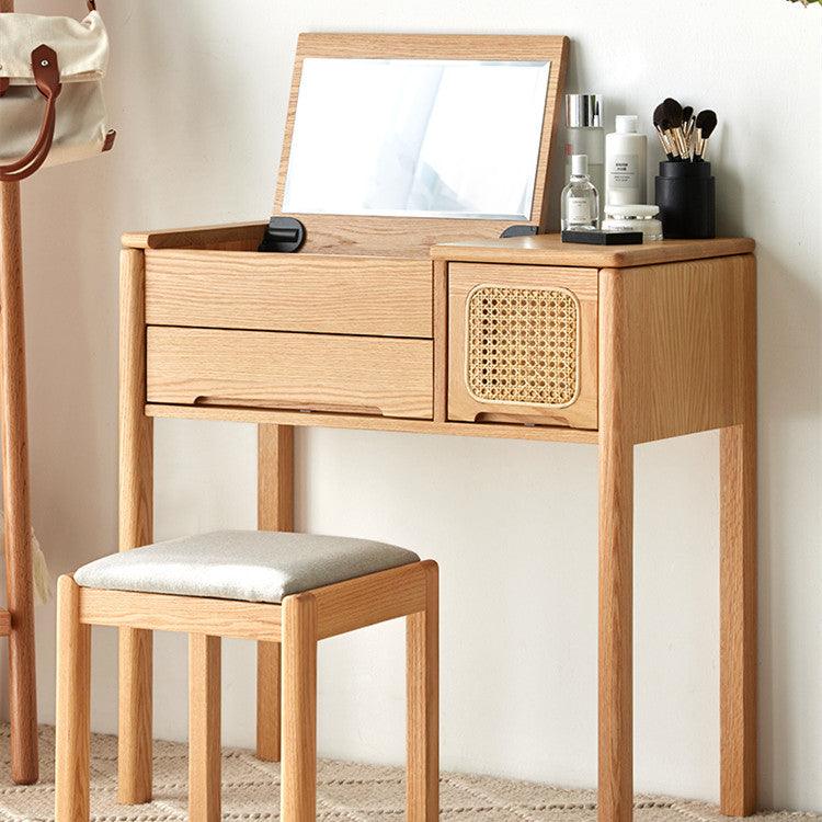 Lucia Solid Wood Vanity Table & Stool - HomeCozify