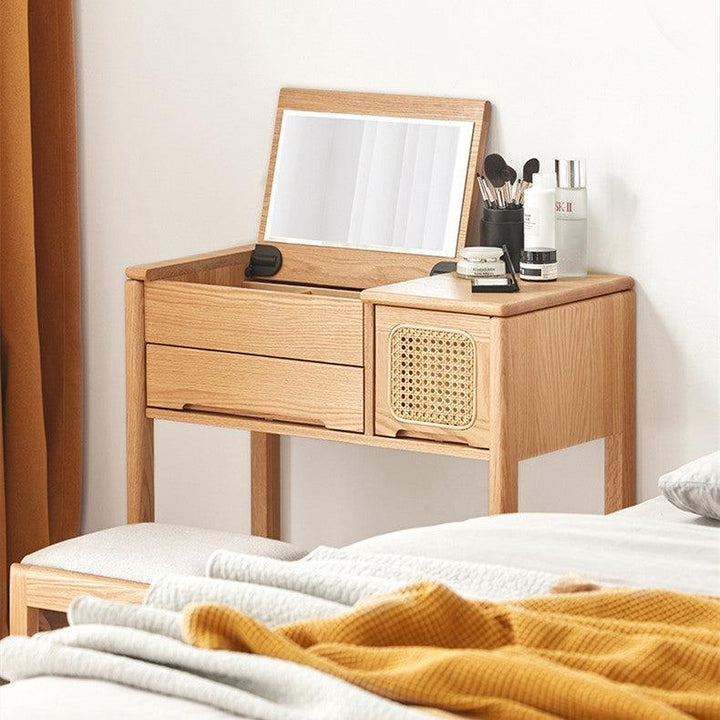 Lucia Solid Wood Vanity Table & Stool - HomeCozify