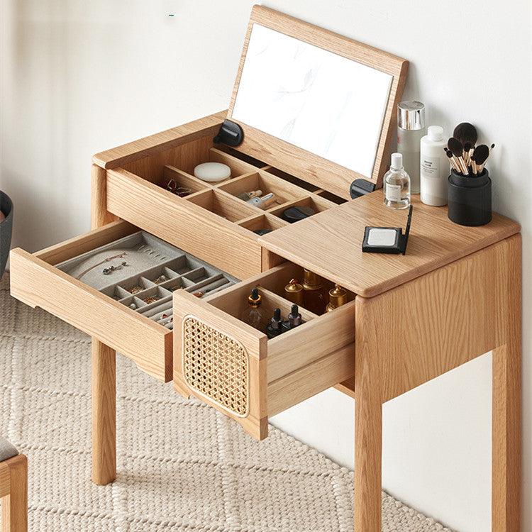 Lucia Solid Wood Vanity Table & Stool - HomeCozify