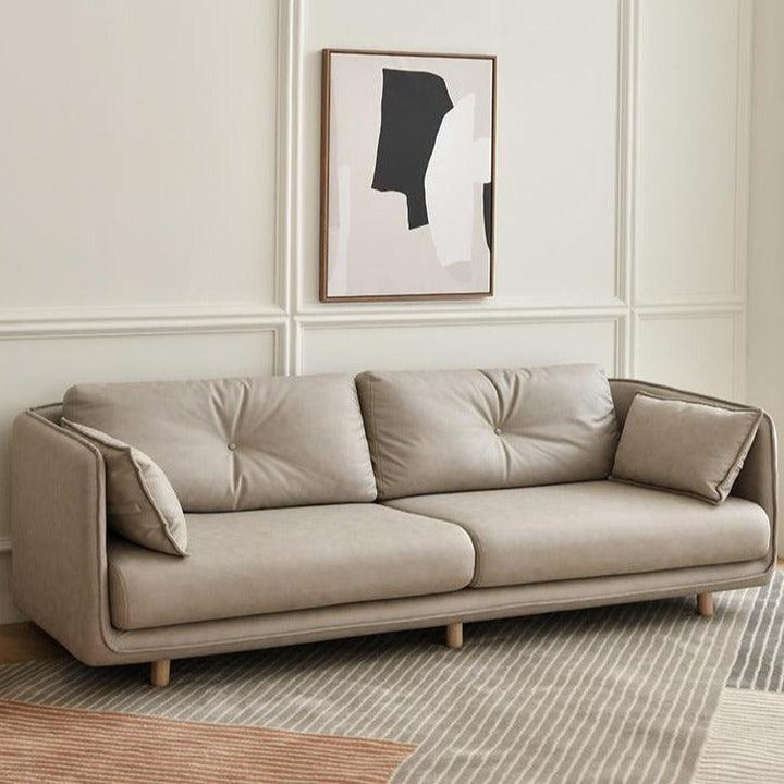 Petero Faux Leather Square Arm Sofa - HomeCozify