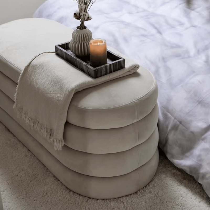 Sabina Velvet Bench - HomeCozify