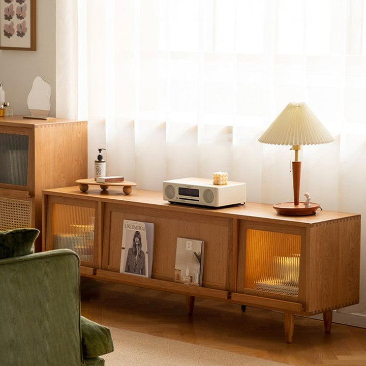 Stefcia Solid Wood TV Stand - HomeCozify