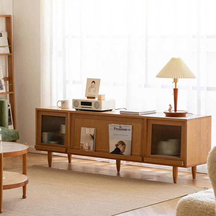 Stefcia Solid Wood TV Stand - HomeCozify