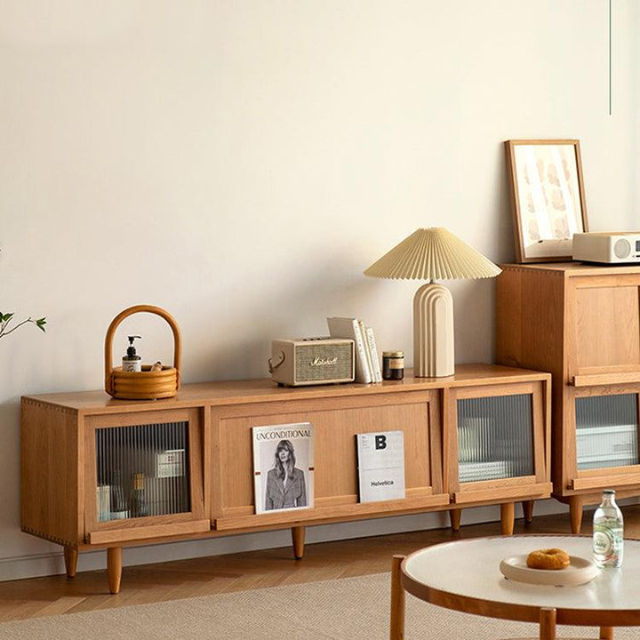 Stefcia Solid Wood TV Stand - HomeCozify