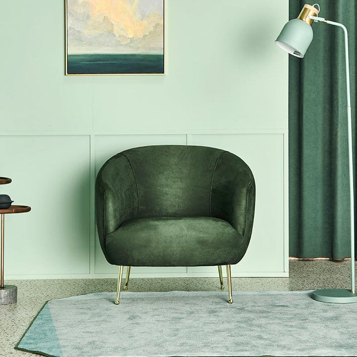 Vincze Velvet Barrel Chair - HomeCozify