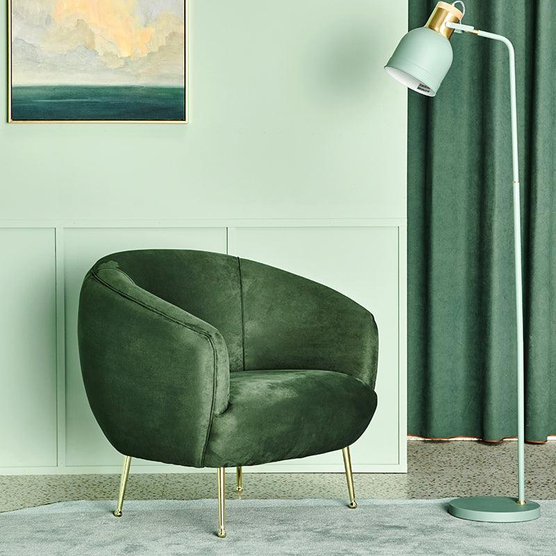 Vincze Velvet Barrel Chair - HomeCozify