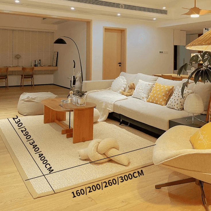 Vivana Beige Sisal Handmade Carpet - HomeCozify