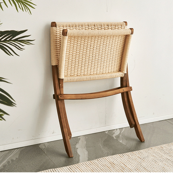 Achmad Rattan Folding Chair - HomeCozify