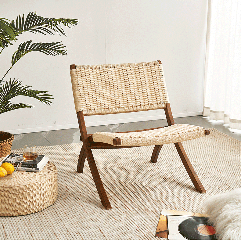 Achmad Rattan Folding Chair - HomeCozify