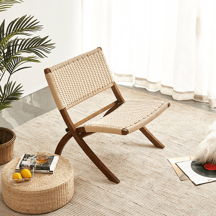 Achmad Rattan Folding Chair - HomeCozify