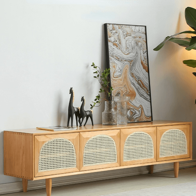 Ake Solid Wood TV Cabinet - HomeCozify