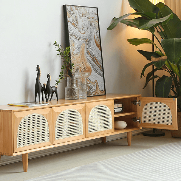 Ake Solid Wood TV Cabinet - HomeCozify