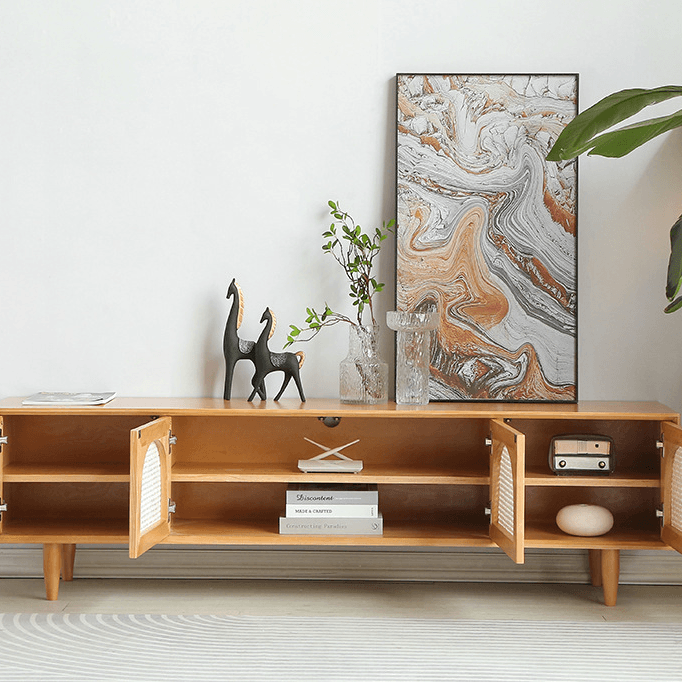 Ake Solid Wood TV Cabinet - HomeCozify