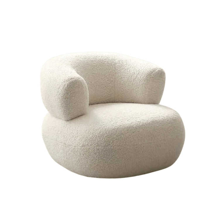 Amber Boucle Swivel Chair - HomeCozify