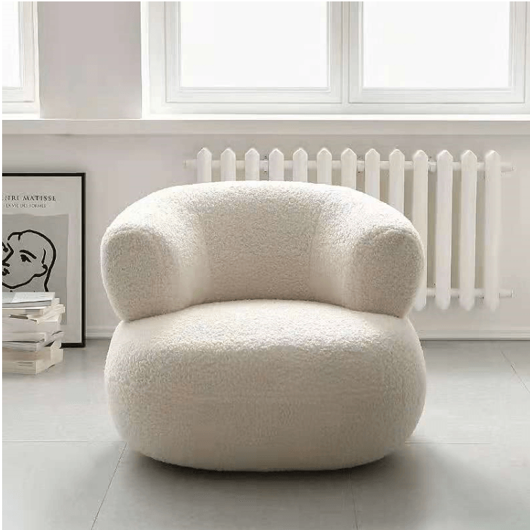 Amber Boucle Swivel Chair - HomeCozify