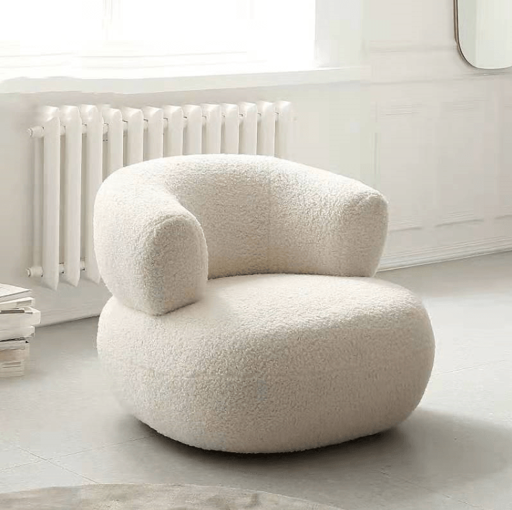 Amber Boucle Swivel Chair - HomeCozify