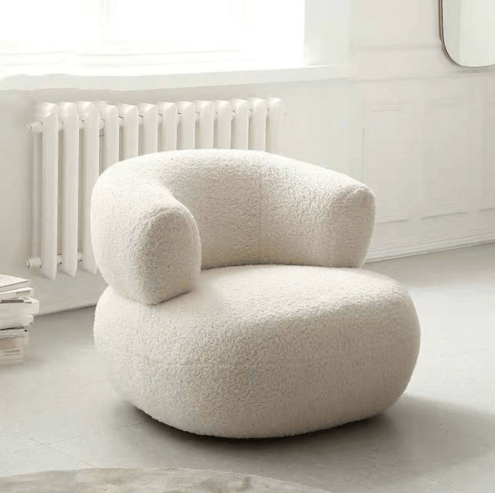 Amber Boucle Swivel Chair - HomeCozify