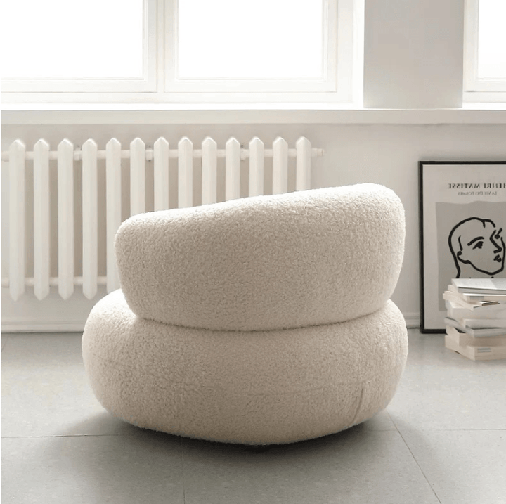 Amber Boucle Swivel Chair - HomeCozify