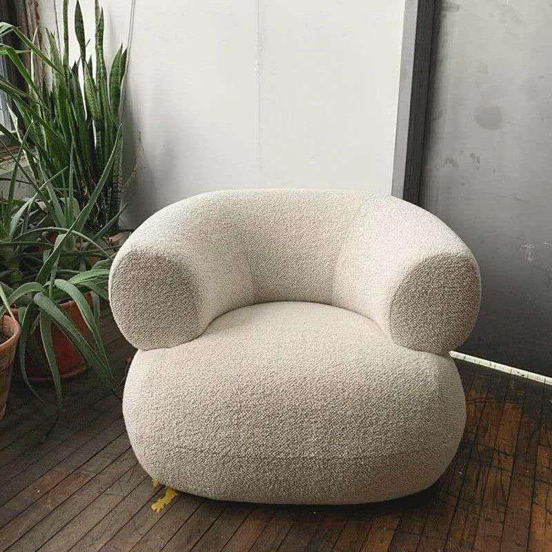 Amber Boucle Swivel Chair - HomeCozify