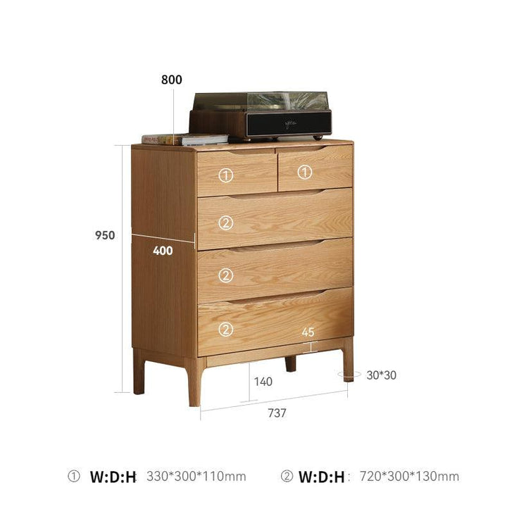 Andrezj 5 Drawer Chest - HomeCozify