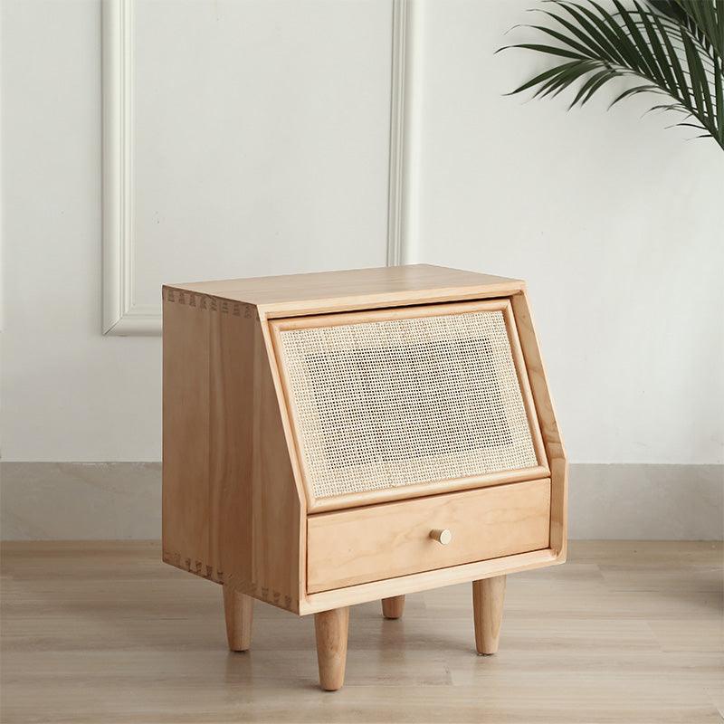 Aronne Rattan Drawer Nightstand - HomeCozify