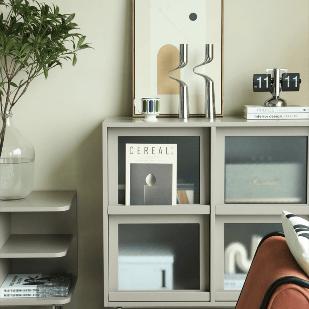 Attila Bookcase with Tilt Up Door - HomeCozify