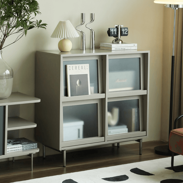 Attila Bookcase with Tilt Up Door - HomeCozify